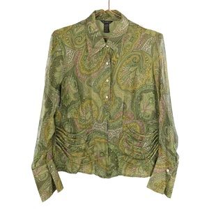 SIONI Silk Paisley Blouse Size Medium